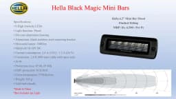 Hella Black Magic 6.2" Mini Bar Flood Flushed Fitting 5700K 1