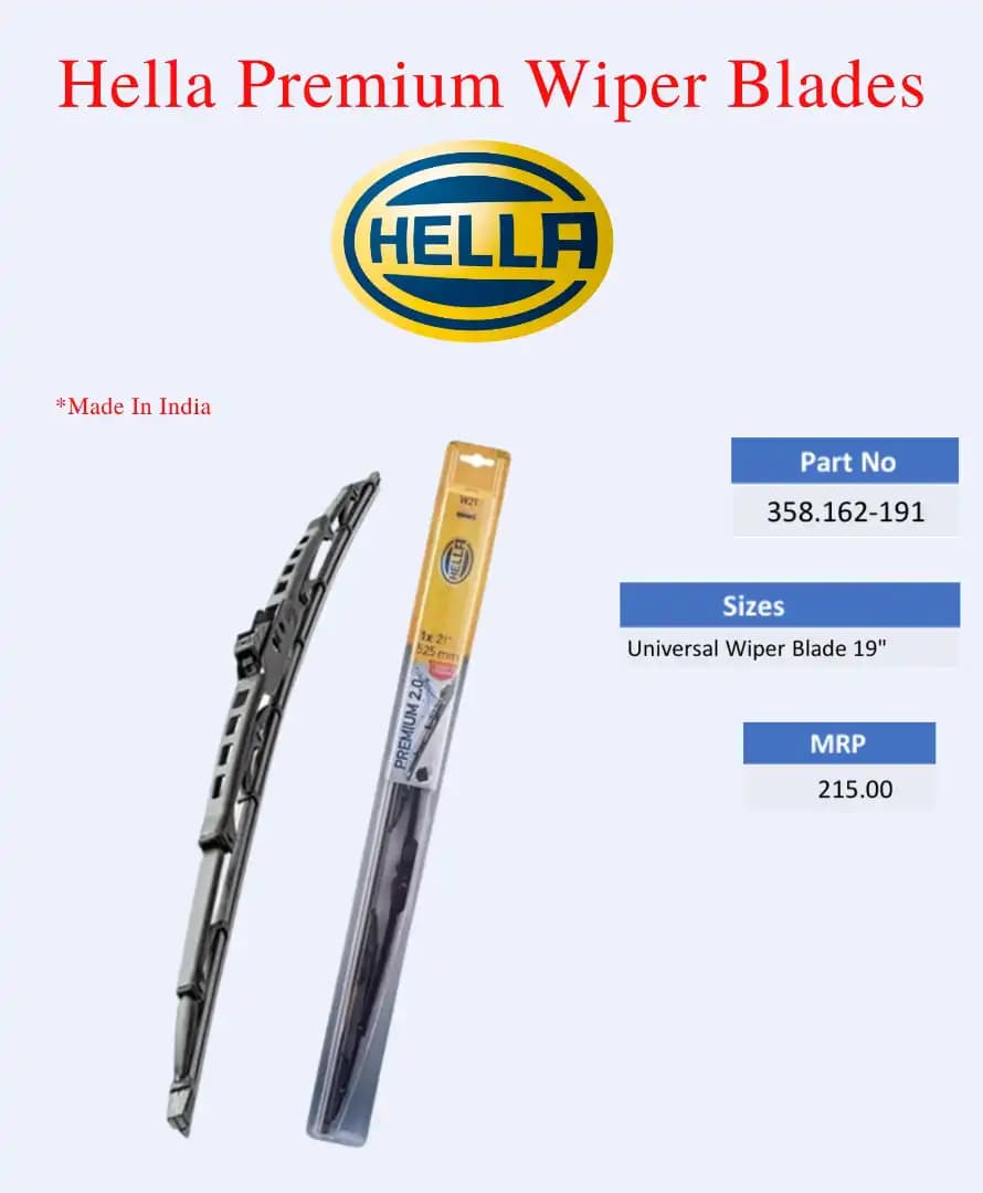 Universal 19" Hella Premium Wiper Blades