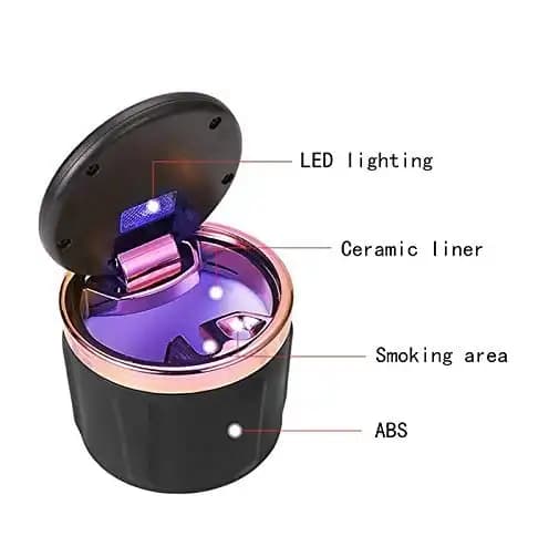 Stylish Fire Proof Ashtray with LED light- Small