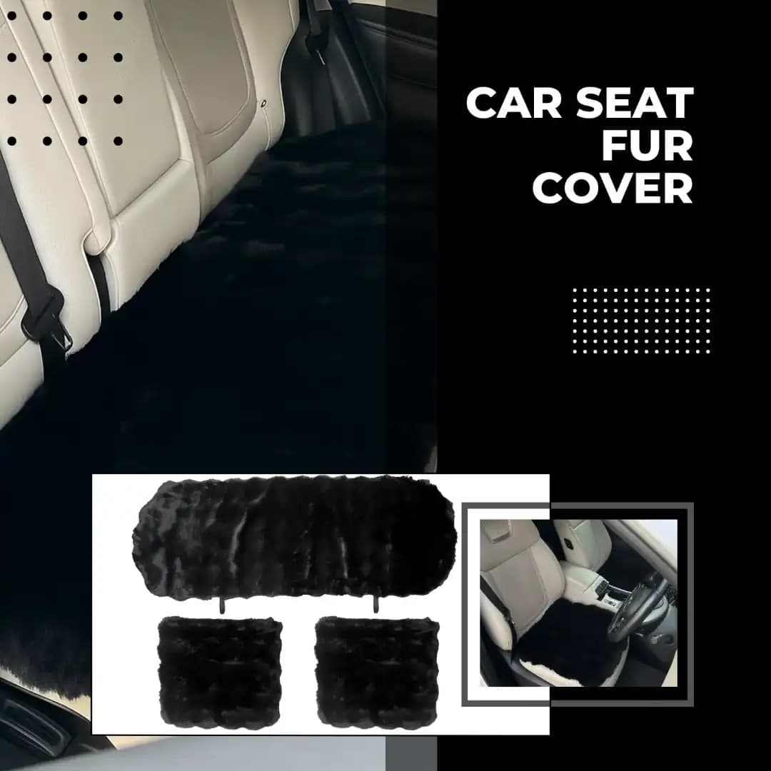 Ultra-Soft Fur Car Seat Cover /Mat- Black
