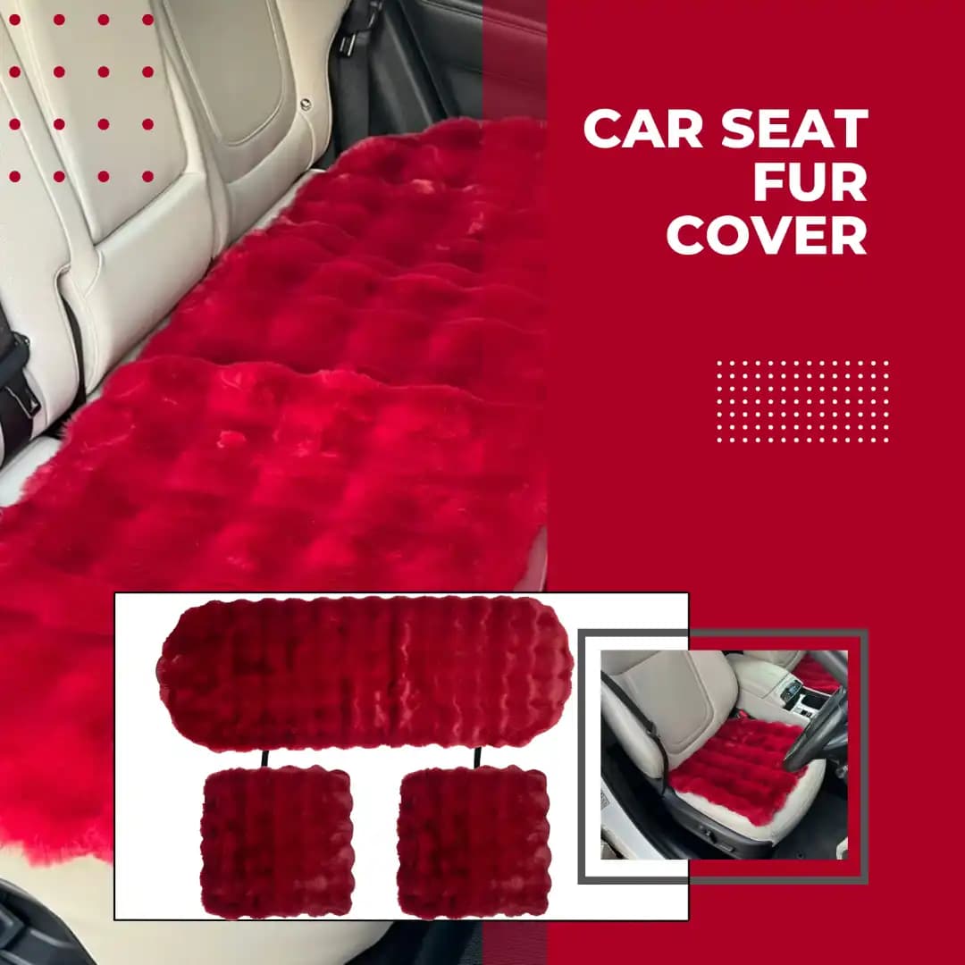 Ultra-Soft Fur Car Seat Cover /Mat- Maroon