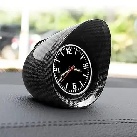 Stylish Carbon Fiber Finish Dashboard Clock