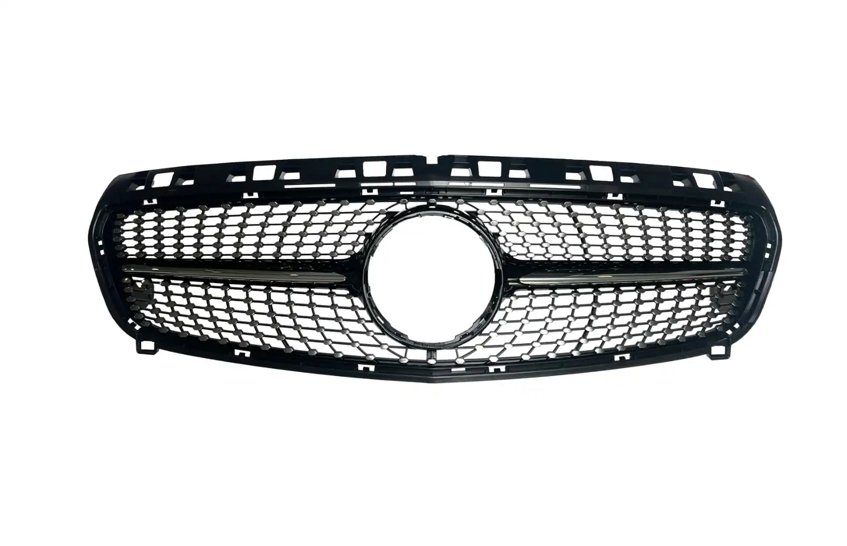 Gloss Black and Chrome Diamond Front Grille for Mercedes Benz A W176 2013-2015/ Front Bumper Grille