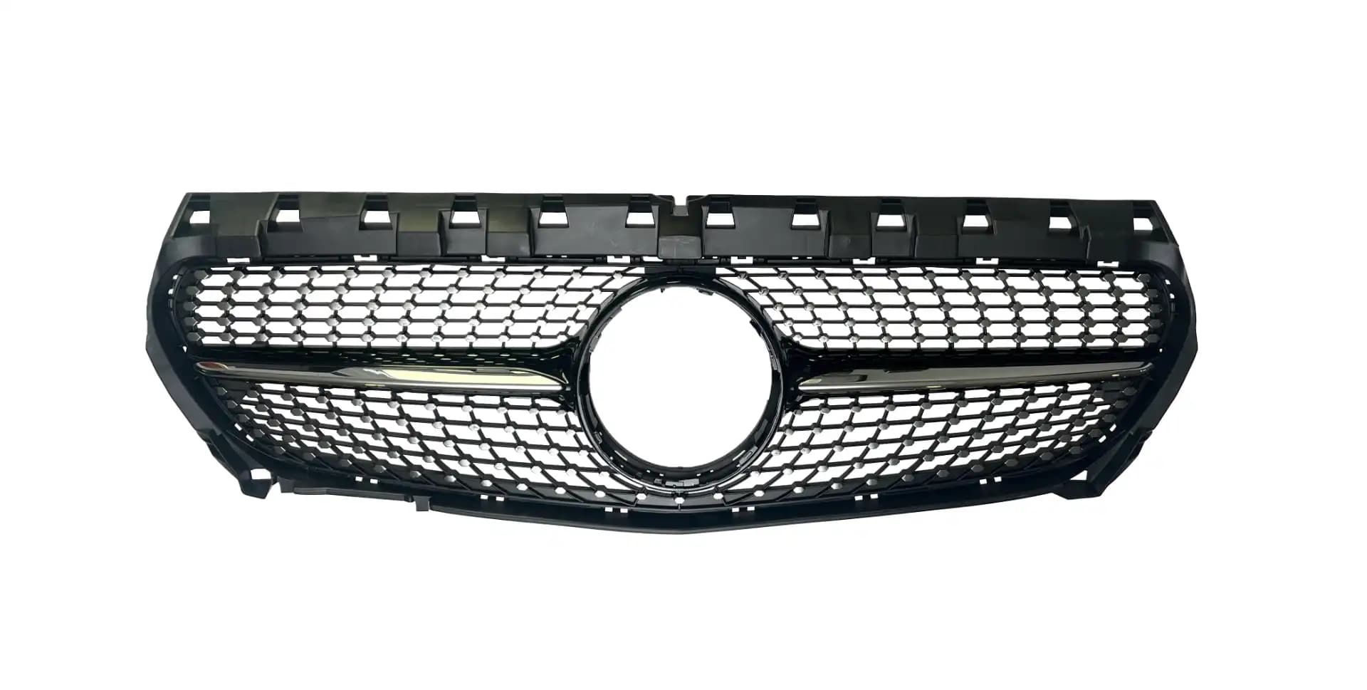 Gloss Black and Chrome Diamond Front Grille for Mercedes Benz CLA W117 2013-2018/ Front Bumper Grille