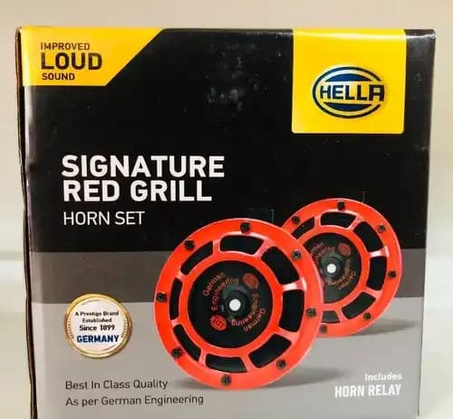 Hella Signature Red Grille Horn Set