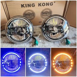 King Kong 7-Inch LED Headlight for Mahindra Thar with DRL High & Low Beam 1