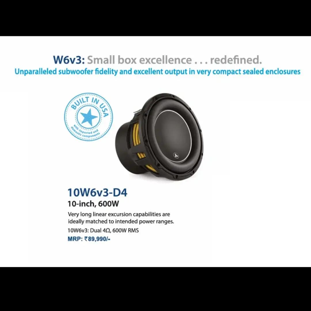 JL W6v3 Small box excellence...redefined. 10-inch Unparalleled subwoofer