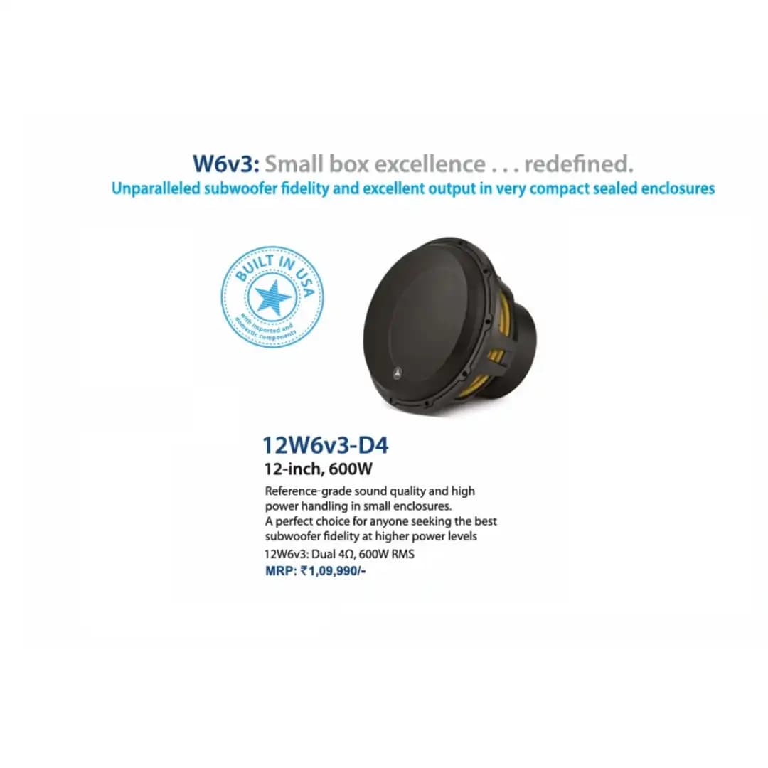 JL W6v3 Small box excellence...redefined. 12-inch Unparalleled subwoofer
