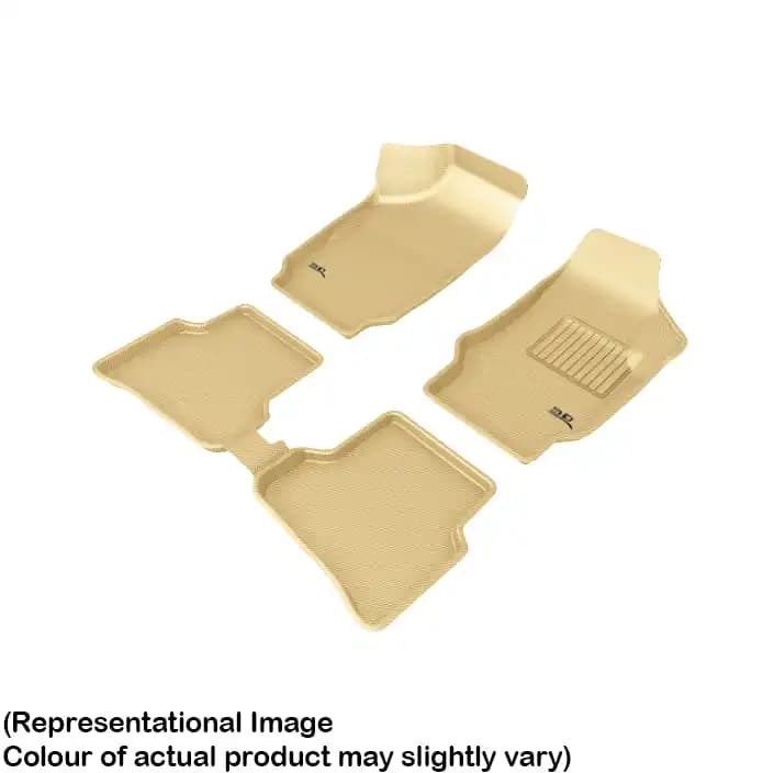 3D MAXpider Kagu Floor Mats for Volkswagen Polo (2012-2020) - Beige / Original 3D Floor Mats / Custom Fit Waterproof All-Weather Car Mats