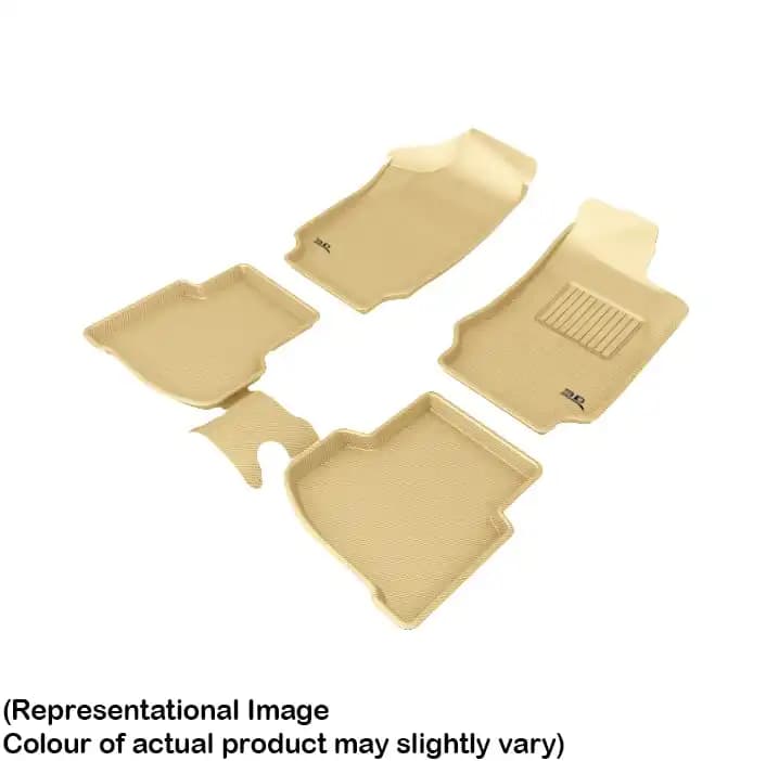 3D MAXpider Kagu Floor Mats for Volkswagen Vento (2012-2020) - Beige / Original 3D Floor Mats / Custom Fit Waterproof All-Weather Car Mats