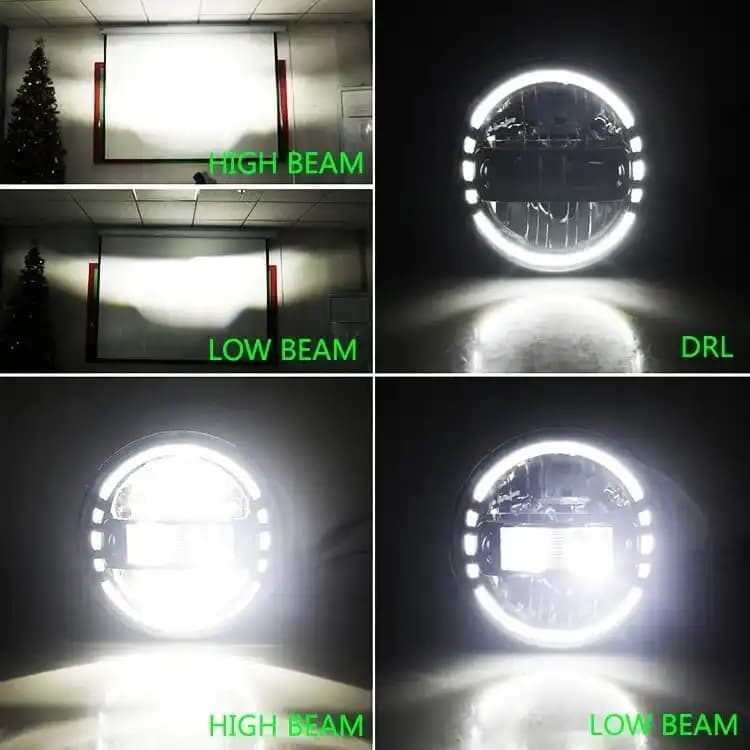 King Kong 7-Inch LED Headlight for Mahindra Thar with DRL High & Low Beam - Image 3 of 11
