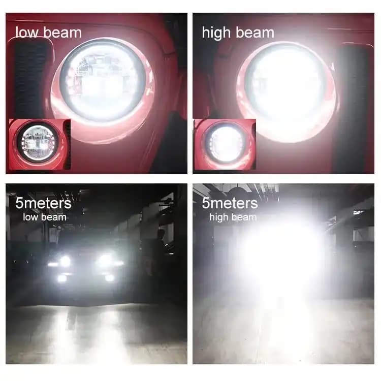 King Kong 7-Inch LED Headlight for Mahindra Thar with DRL High & Low Beam - Image 4 of 11