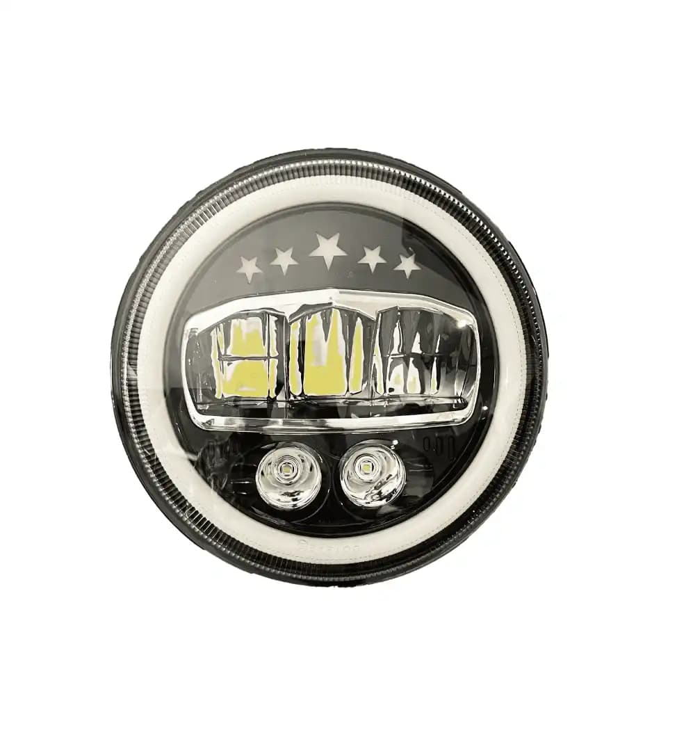 7 inch 90W 5-Star Waterproof LED Lights/ High-Low + DRL Beam LED Headlight for Thar - Image 3 of 5