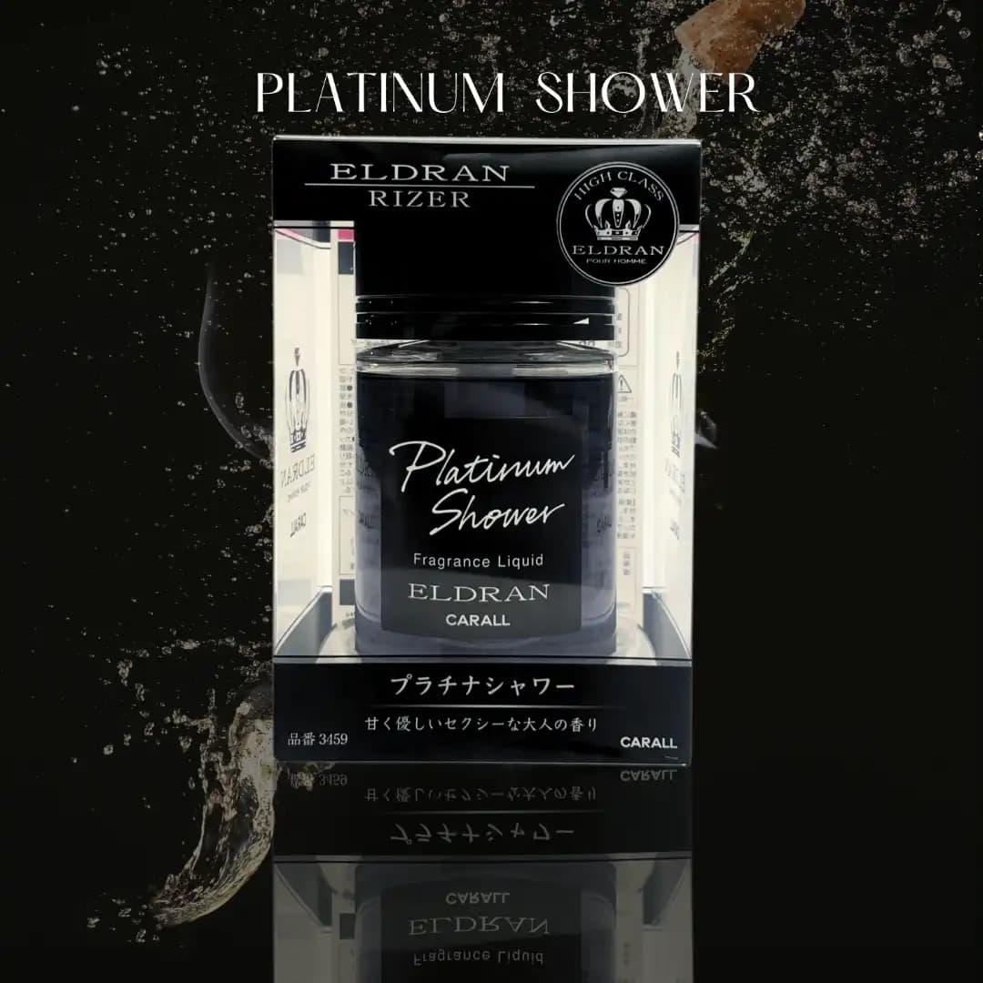 Carall Eldran Rizer Platinum Shower Car Perfume Air Freshener / Premium Japanese Gel Fragrance / Long-Lasting Luxury Scent