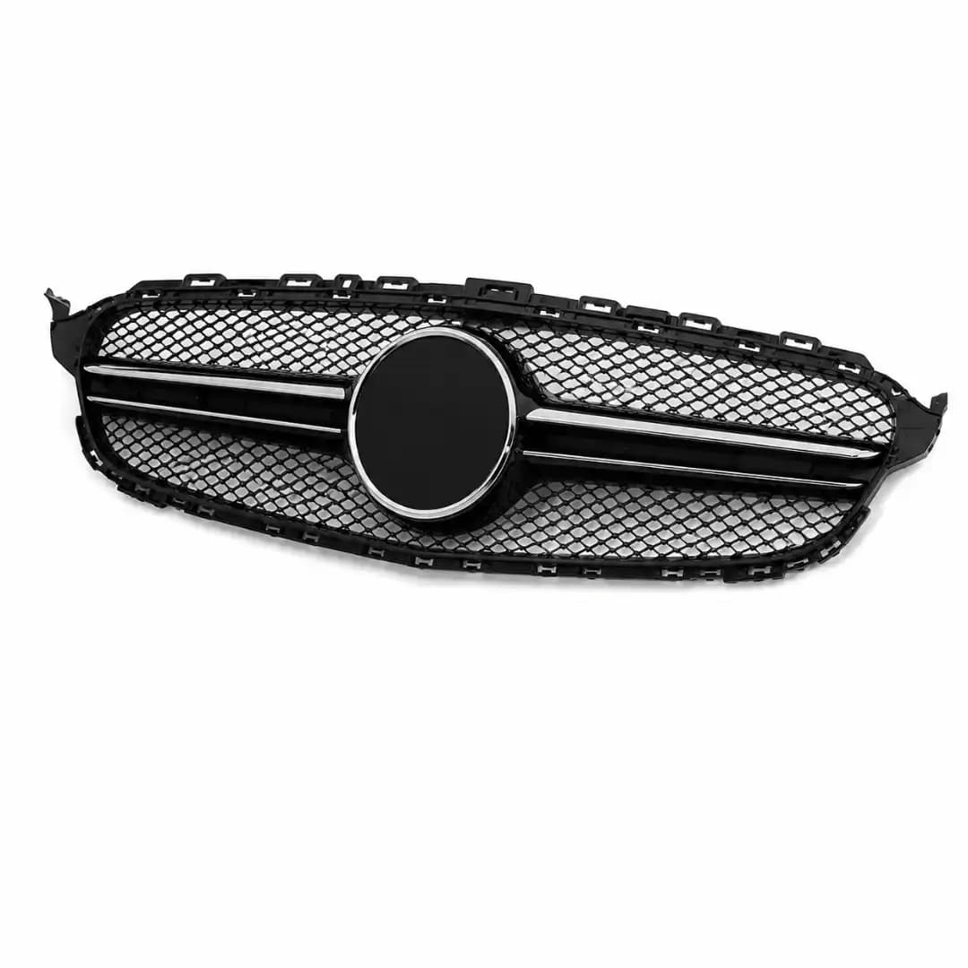 Gloss Black and Chrome Diamond Front Grille for Mercedes-Benz CLA W117 (2013-2018) | Front Bumper Grille
