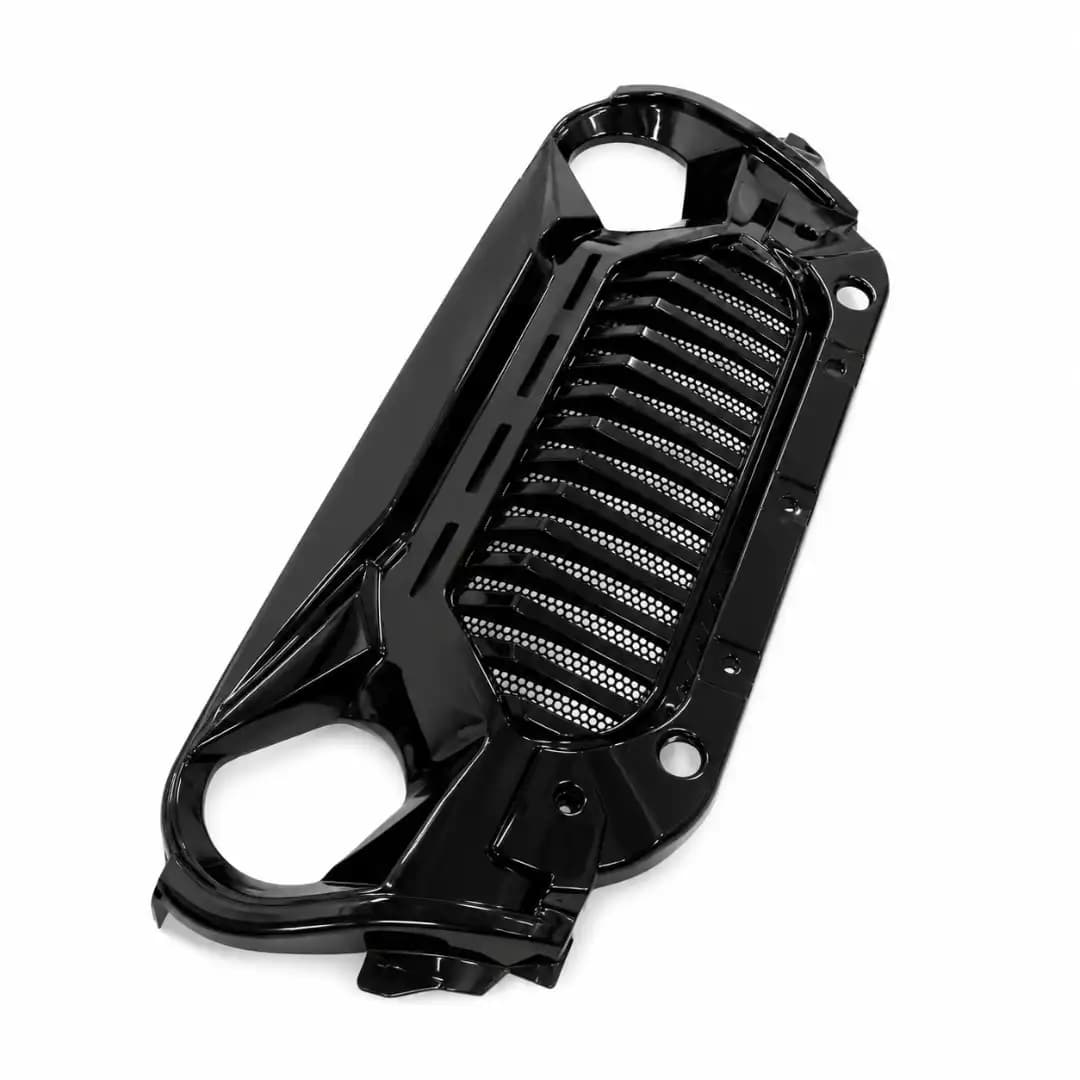 Gloss Black Angry Bird LED Front Grille for Mahindra Thar | ABS Off-Road Style Grille with Amber Marker Lights - Image 3 of 6