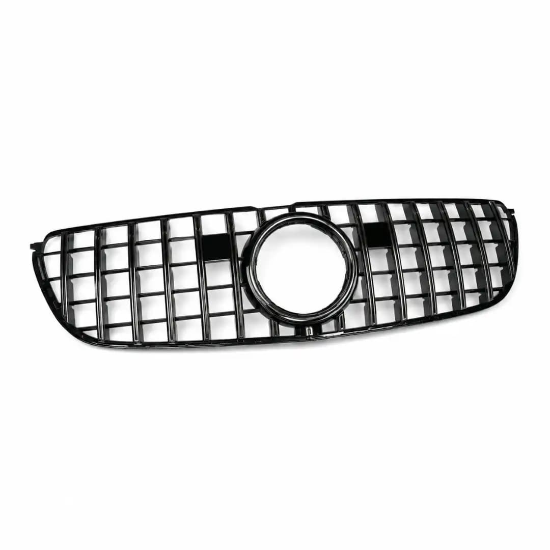 Gloss Black and Chrome Front Grille for Mercedes-Benz GLS X166 (2016-2019) | GT Style Front Bumper Grille