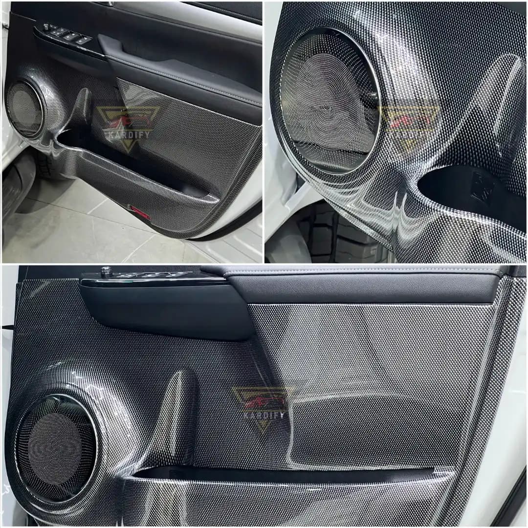 Interior Carbon Fiber Door Pads For Toyota Hilux 2016 - 2026