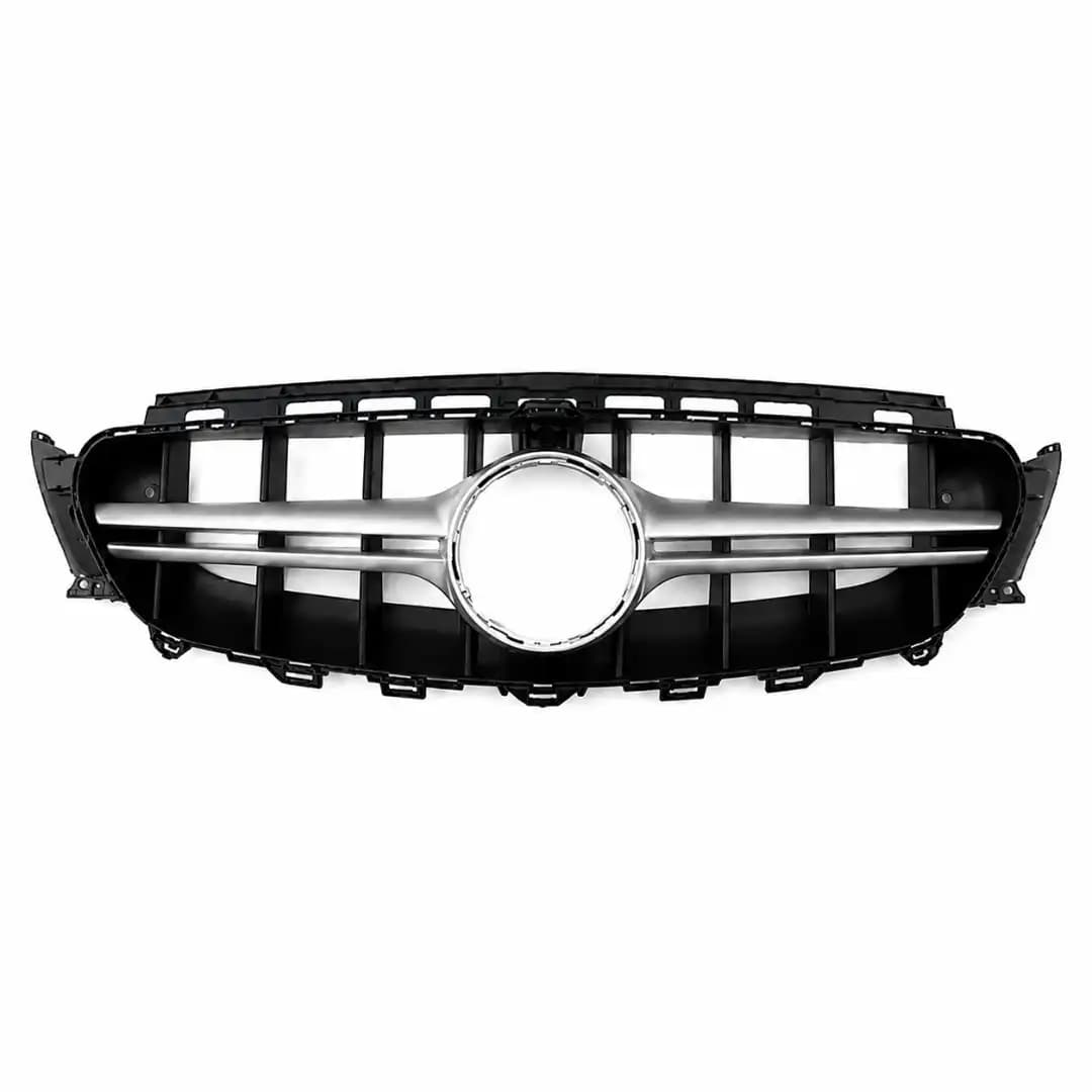 Matte Black and Gloss Silver Front Bumper Grille for Mercedes-Benz E-Class W213 (2016-2020) | AMG Style Grille