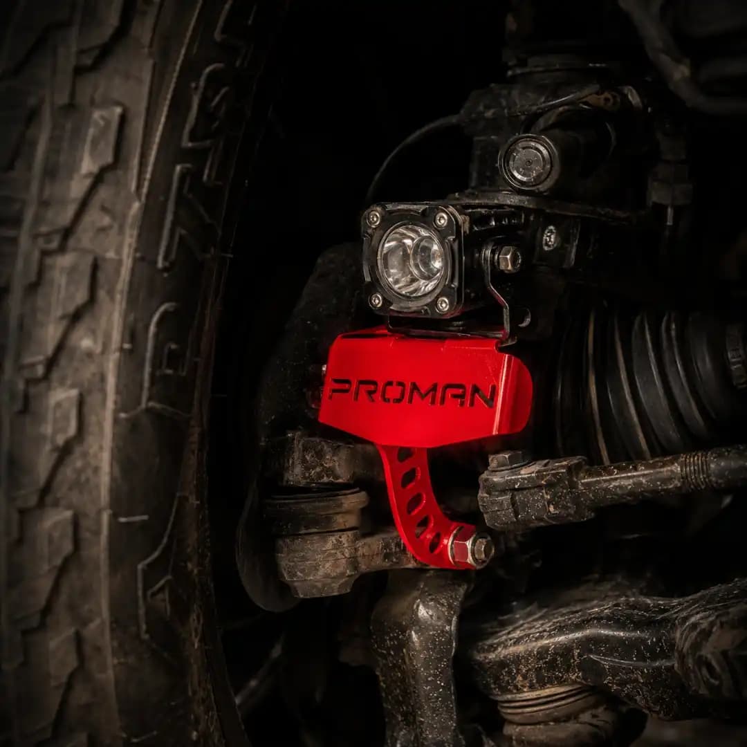 Proman Knuckle Light Bracket for Mahindra Thar | No-Drill Windshield Hinge Auxiliary Light Bracket Set - Image 6 of 6