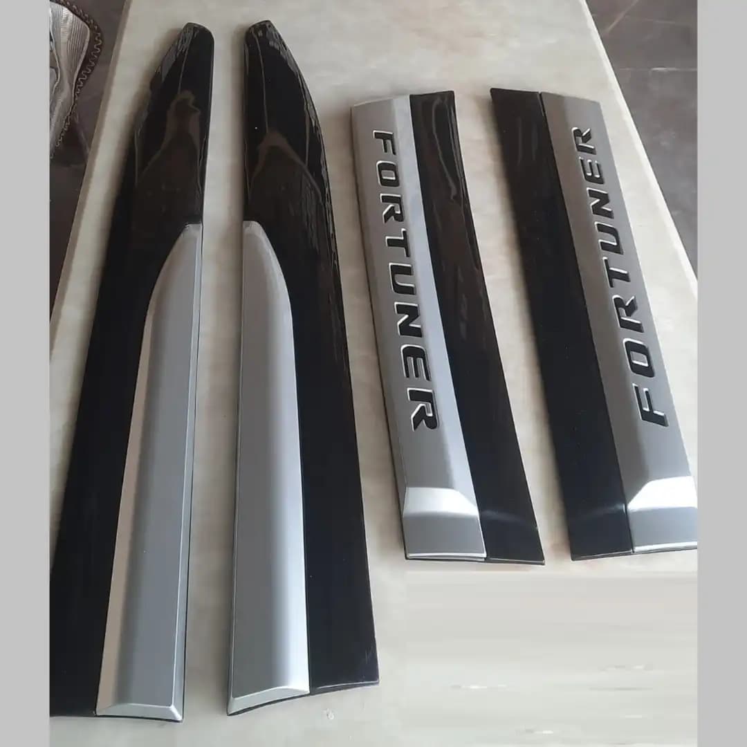 Side Moldings for Toyota Fortuner Black & Silver Body Protection Set