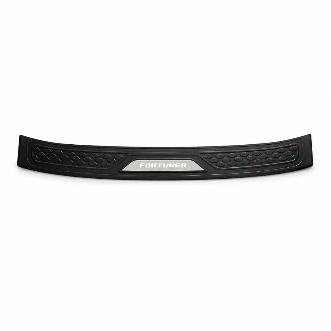 Toyota Fortuner Rear Bumper Sill Protector with Logo (2015-2026) | Black Anti-Skid Trunk Streamer