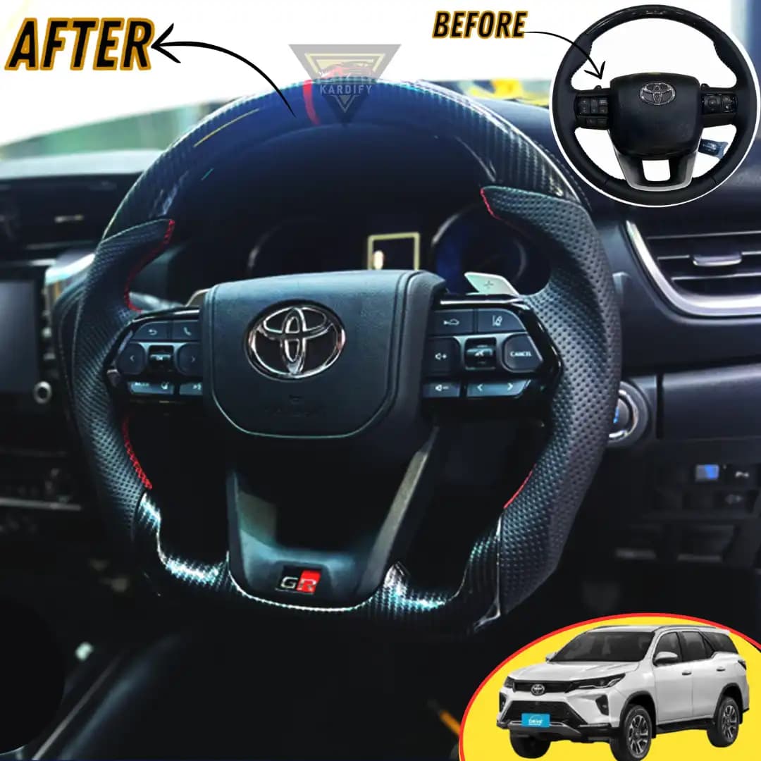 GR Carbon style Steering Wheel Toyota Fortuner (2017-2025) - Image 2 of 2