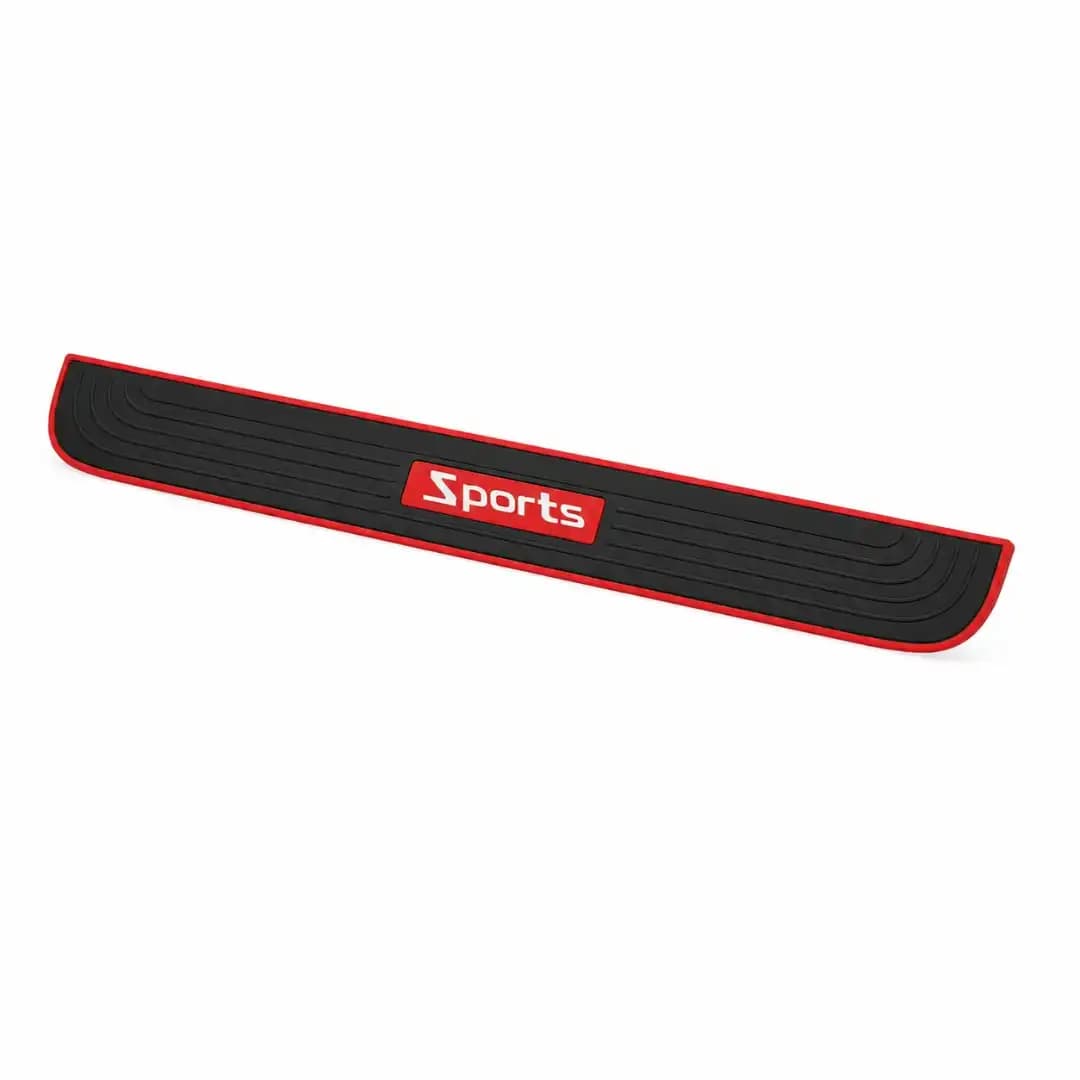 Universal Rear Bumper Sill Protector | Red & Black Sports Trunk Streamer | Peel-and-Stick Scratch Guard